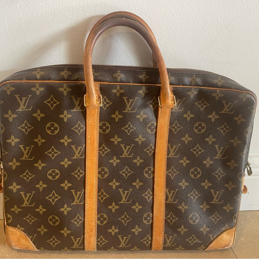 Louis Vuitton Monogram Brown and Tan Briefcase